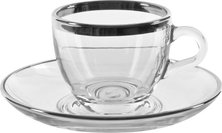 Witek Home Zestaw 6 Filiżanek do espresso 60 ml + spodki Platinium Line
