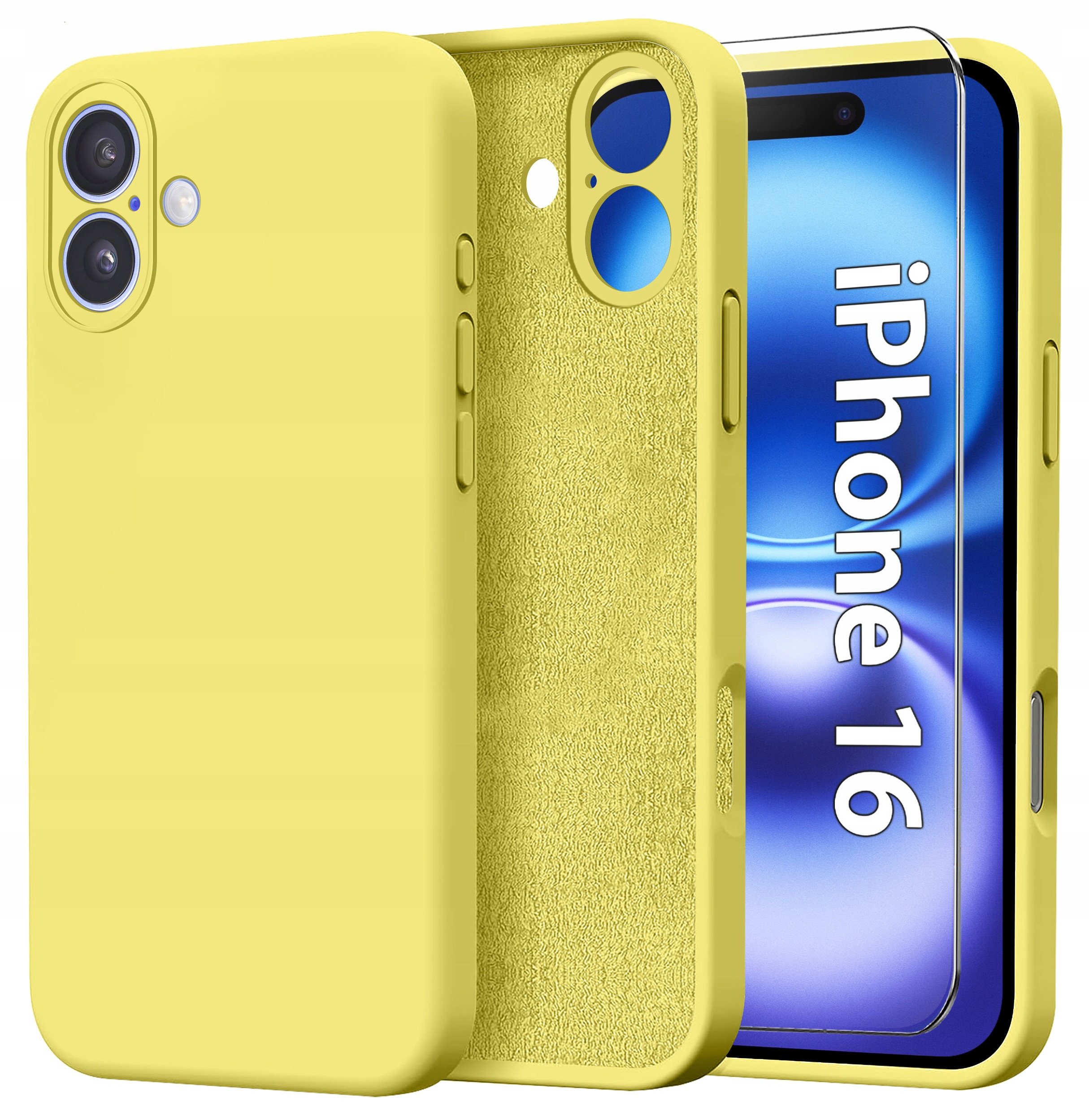 Etui do Apple iPhone 16 CASE Silicone ELASTYCZNE + Szkło OCHRONNE 9H