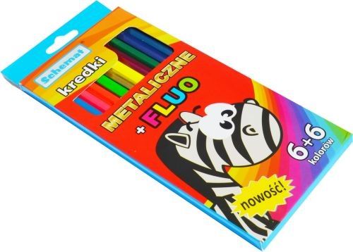 SCHEMAT KREDKI OŁÓWKOWE 12 KOL. METALICZNE+FLUO 6689(PK) Schemat TARGI