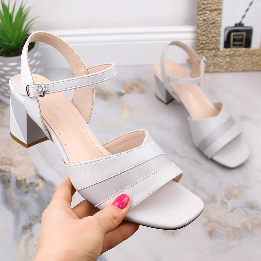 Sergio Leone Sandały damskie eleganckie na słupku szare Sergio Leone SK897 40