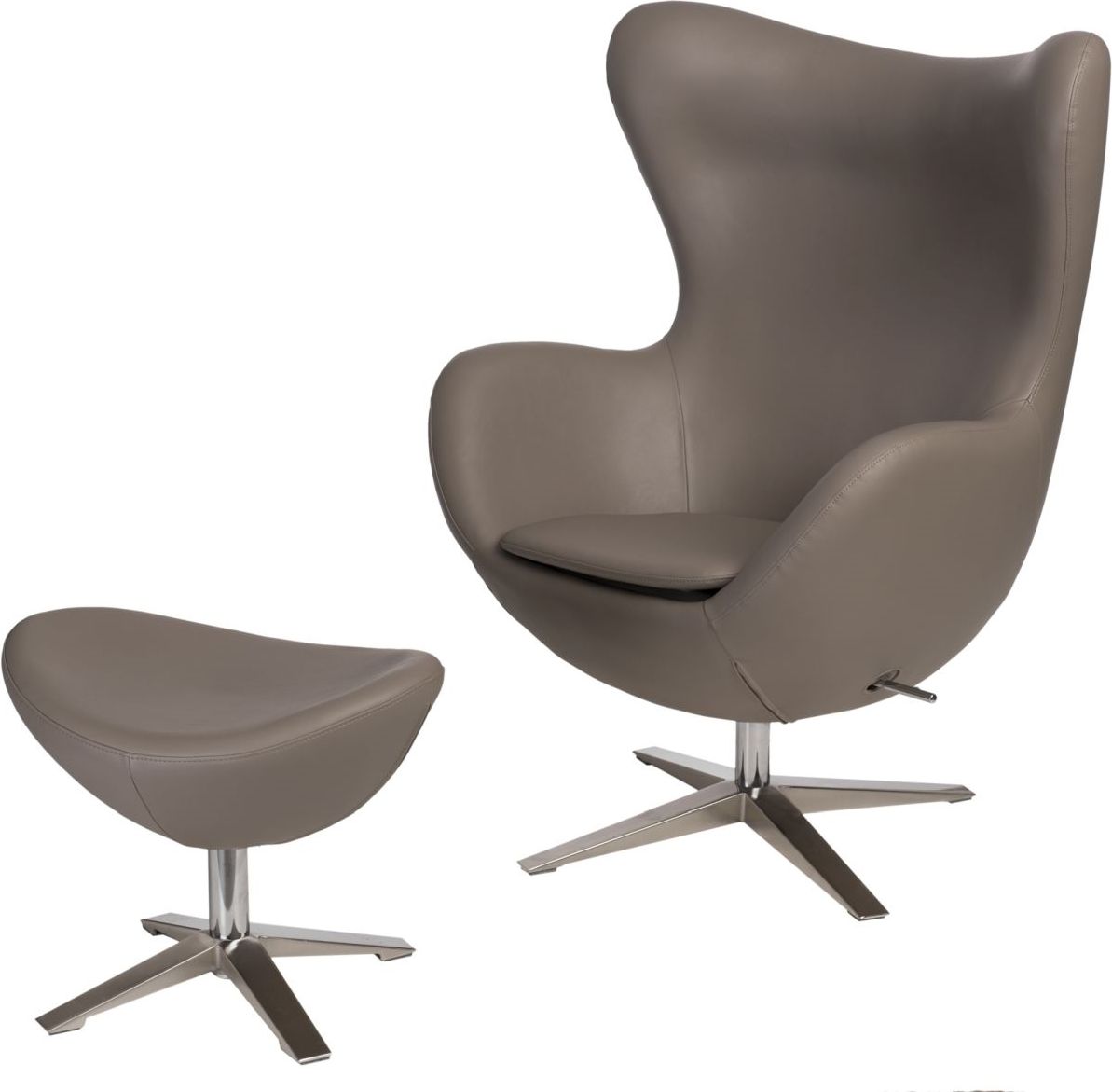 D2 Design Fotel Jajo Soft z podnóżkiem skóra ekologiczna 533 khaki