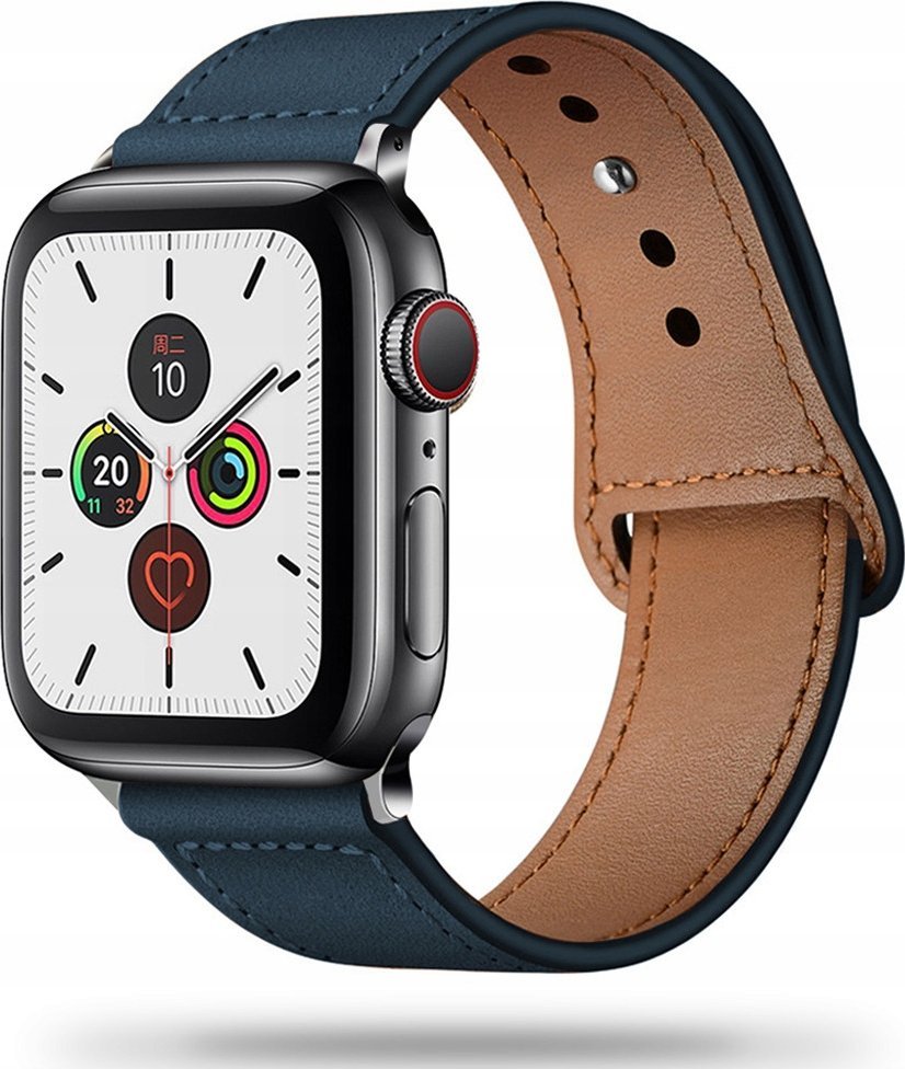 Tech Craft Skórzany pasek Apple Watch ( 38 / 40 / 41 MM ) niebieski