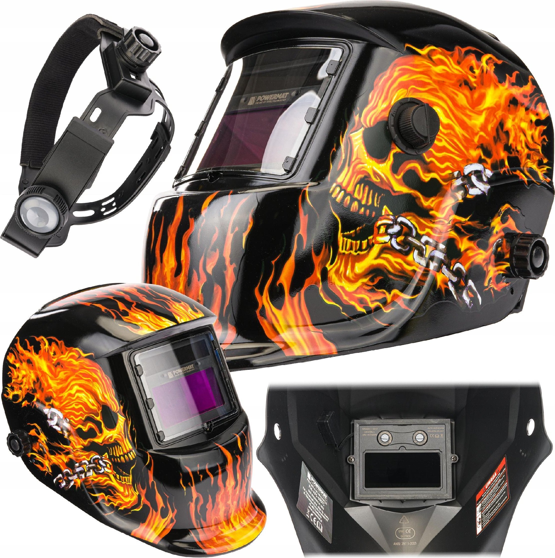 Powermat SAMOŚCIEMNIAJĄCA MASKA PRZYŁBICA SPAWALNICZA FILTR AUTOMATYCZNA LCD