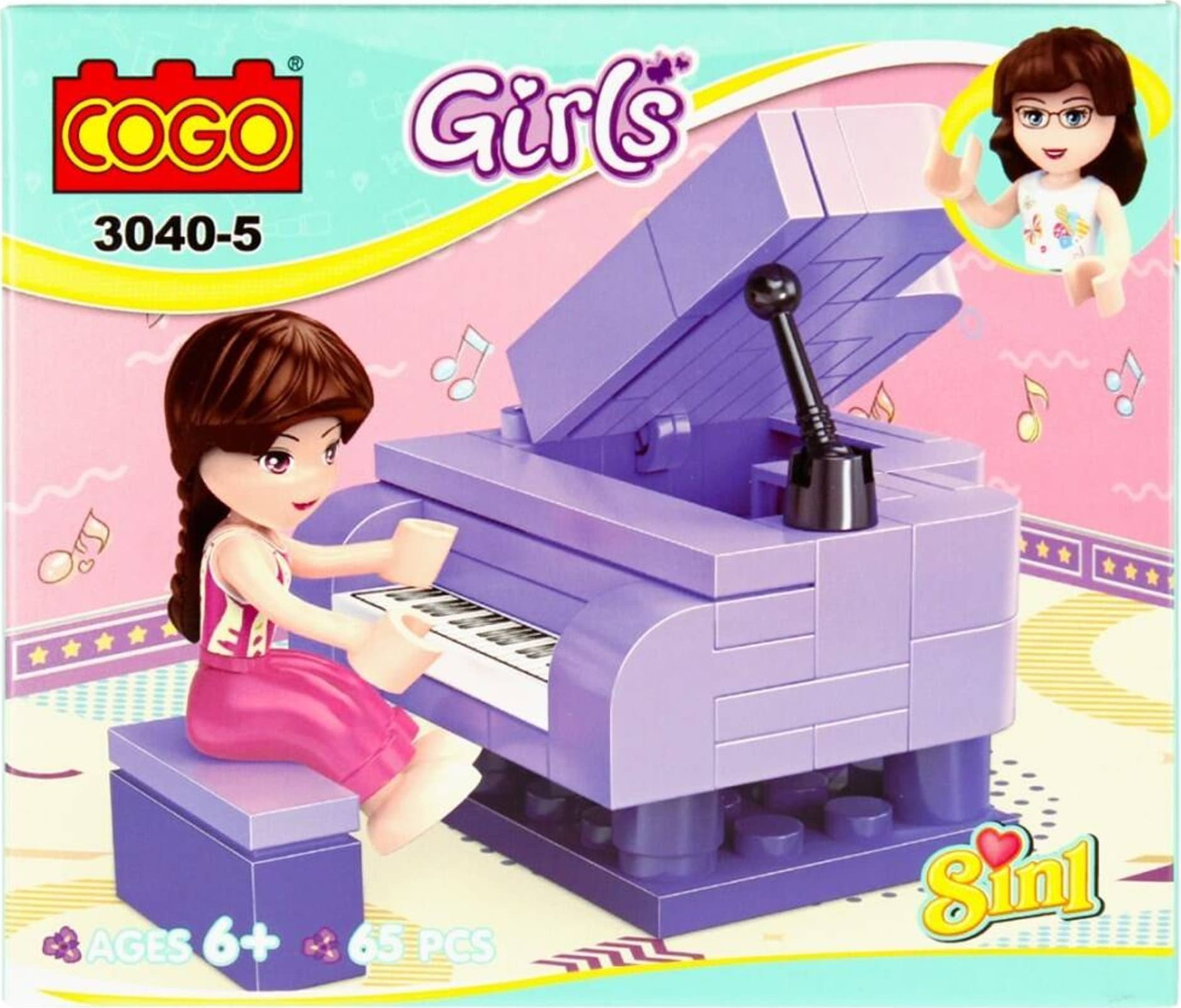 Mega Creative KLOCKI KONSTR 15X12X5 MC GIRL MIX8 DISP 8/48/96