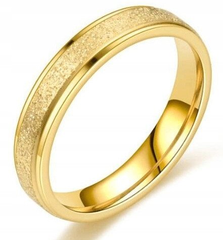 ZŁOTY PIERŚCIONEK OBRĄCZKA ŚLUBNA STAL 316L r.17