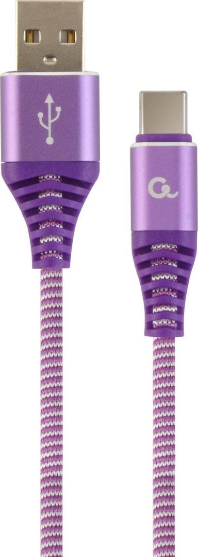 Gembird Kabel USB 2.0 - typ C - AM/CM - oplot tekstylny 1m purpurowo-biały Gembird