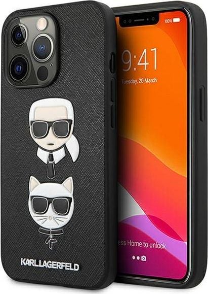 Karl Lagerfeld Karl Lagerfeld KLHCP13LSAKICKCBK iPhone 13 Pro / 13 6,1" czarny/black book Saffiano Karl & Choupette