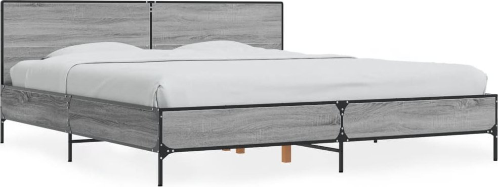 vidaXL vidaXL Rama łóżka, szary dąb sonoma, 180x200 cm