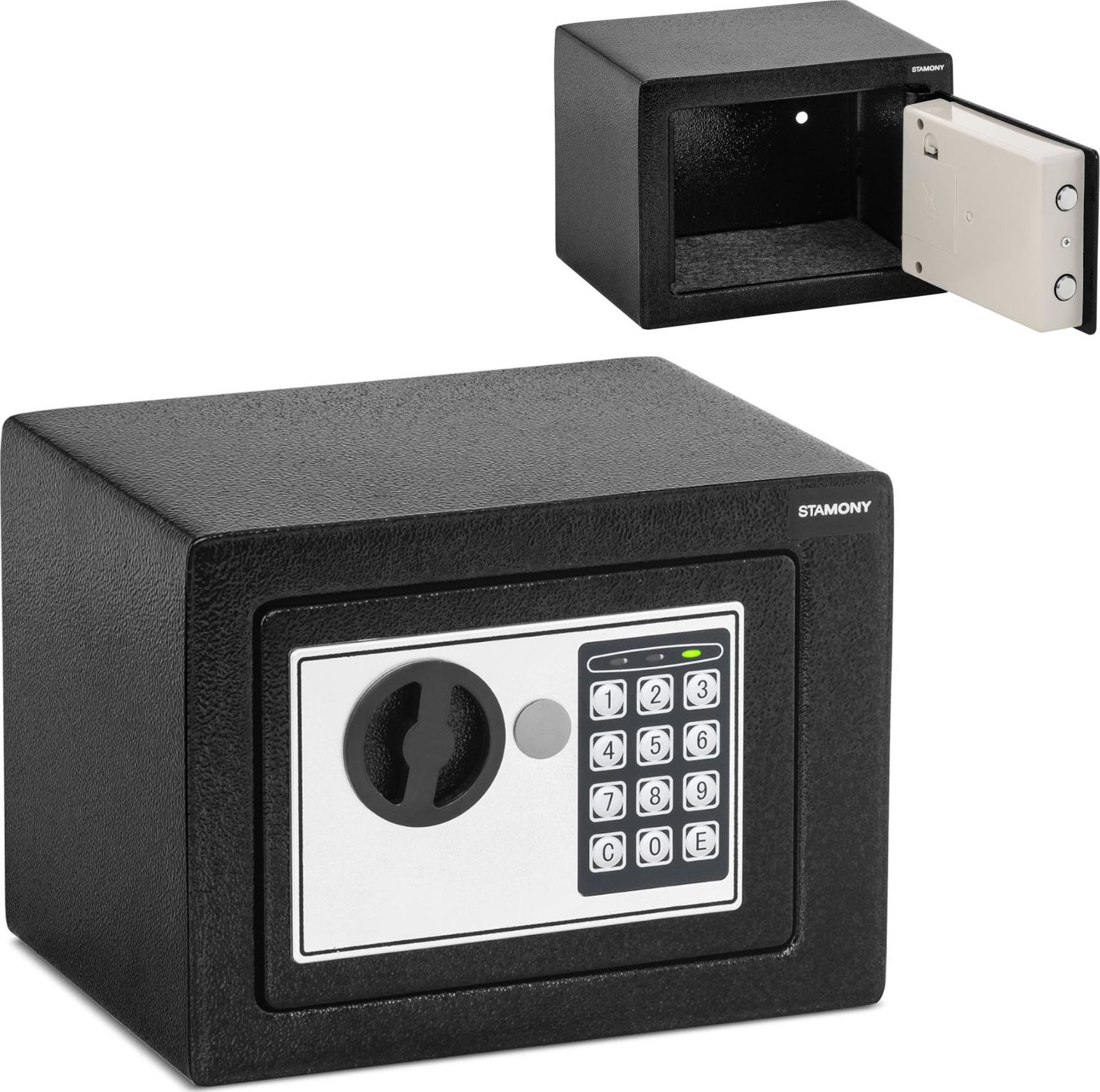 Stamony Sejf domowy elektroniczny skrytka na szyfr i klucz 23x17x17 cm Sejf domowy elektroniczny skrytka na szyfr i klucz 23x17x17 cm