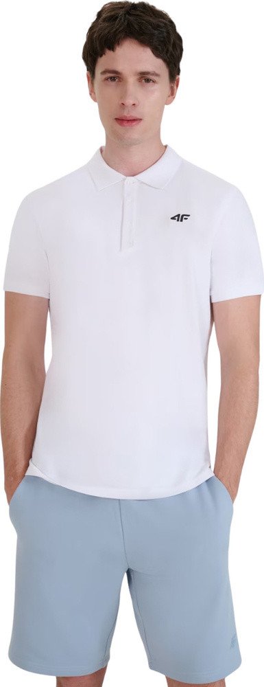 Koszulka męska polo 4F M366 biała 4FWMM00TPTSM366 10S XL