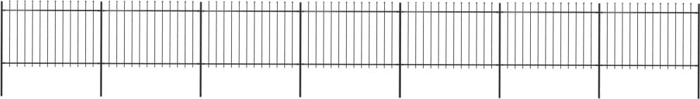 vidaXL Ogrodzenie z prętów z grotami, stalowe, 11,9 x 1,2 m, czarne