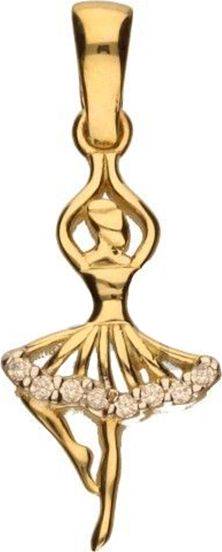 Lovrin Złota zawieszka 585 baletnica z cyrkoniami 1,38 g