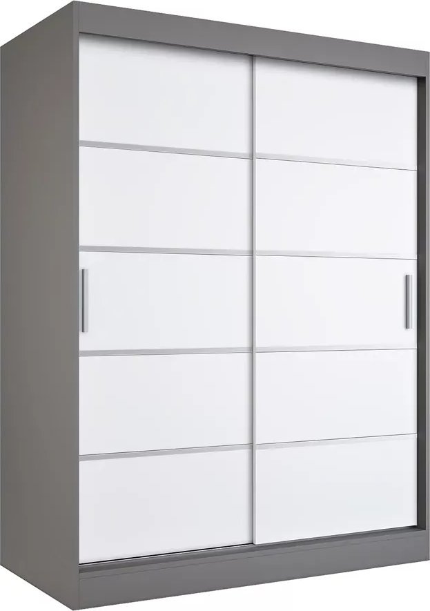 Elior Szafa przesuwna antracyt + biały 150 cm - Livia 4X