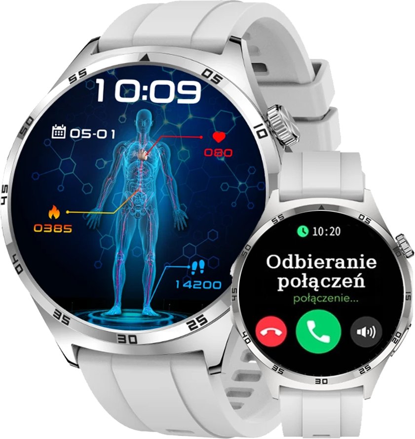 SMARTWATCH męski Rubicon F38 silver/grey silicon PROF