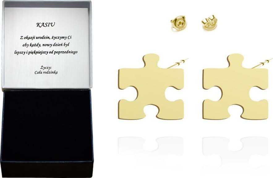 Radziszewska Jewellery Kolczyki z Puzzlami srebro pozłacane