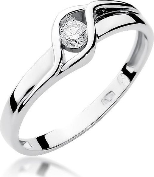 Best Diamonds złoty pierścionek z brylantem 0.10ct 9