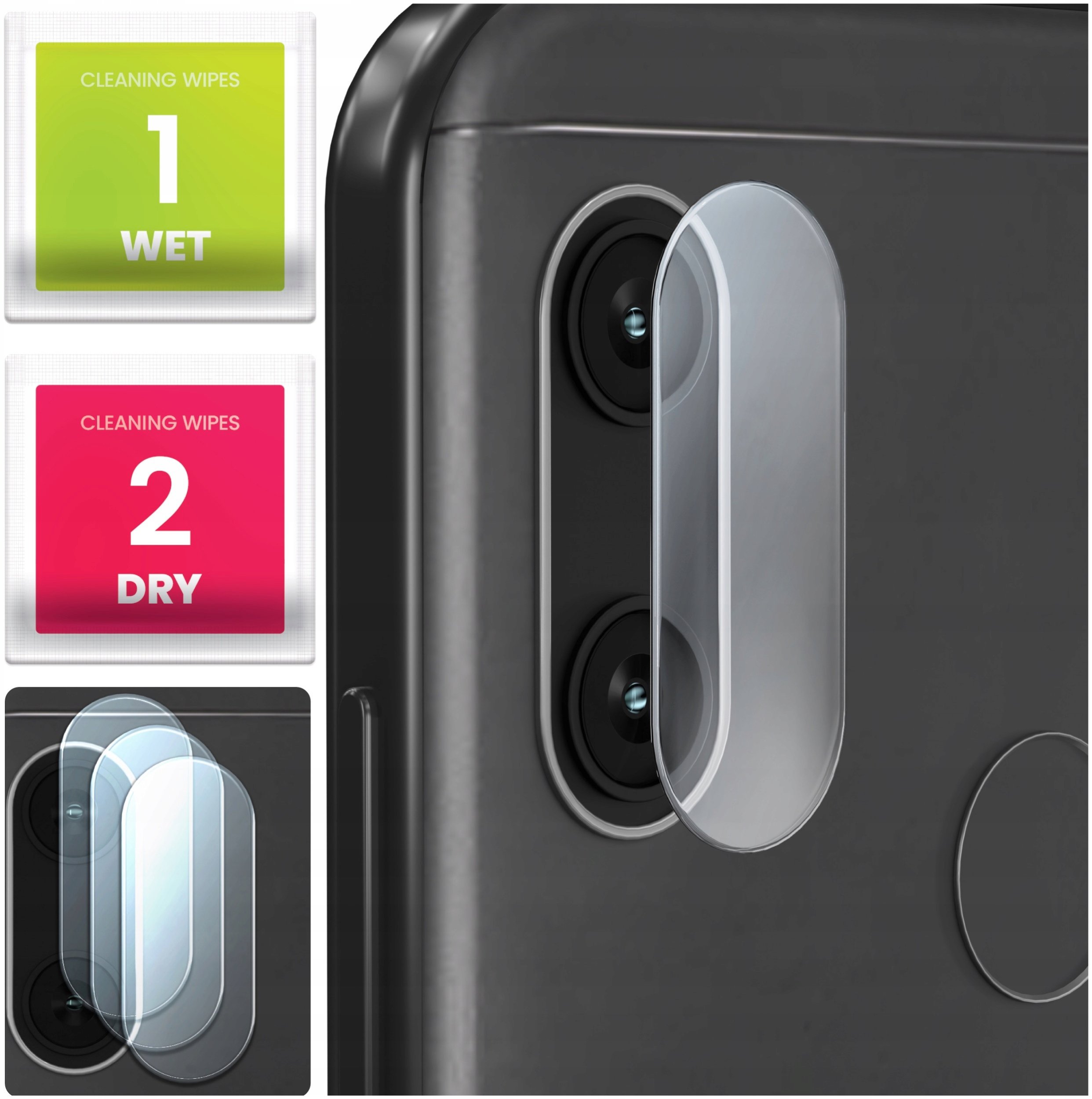 3-PAK Szkło Na Aparat Do Xiaomi Mi A2 Lite (Hartowane, Na Obiektyw, 9H)