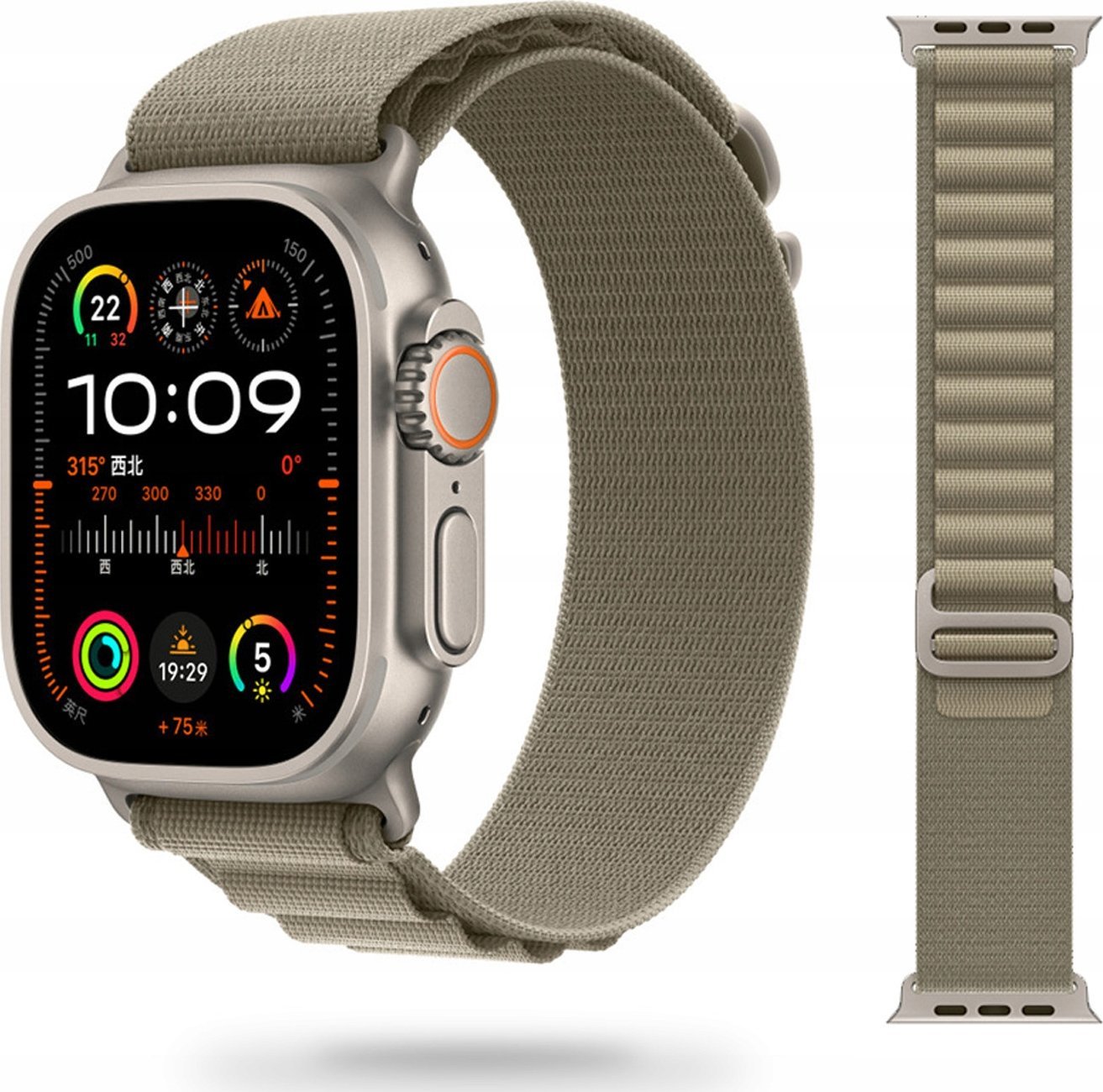 Tech Craft Materiałowy pasek Apple Watch ( 38 / 40 / 41 mm ) szaro beżowy