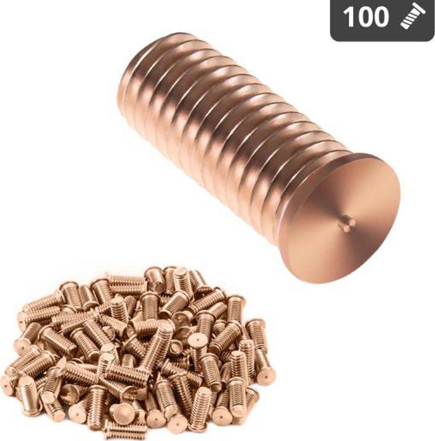 Stamos Kołki do zgrzewania zgrzewarki przypawarki ze stali miedziowanej M10 25mm Stamos Germany 100 szt.