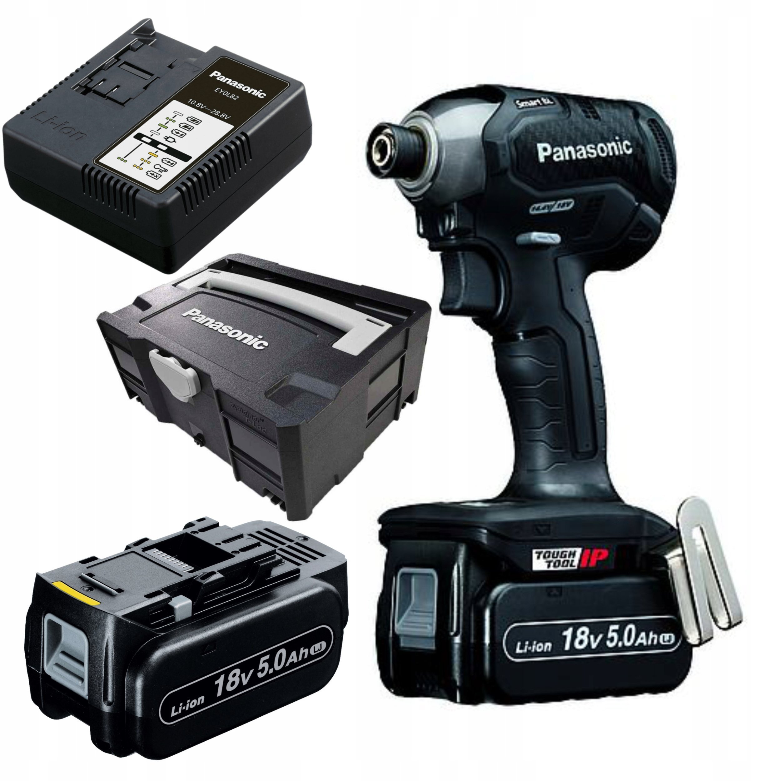 Zakrętarka udarowa 18V Panasonic EY76A1+ Systainer + 2x 5.0Ah + ładowarka