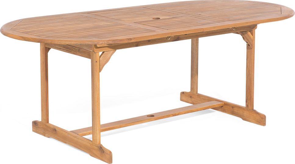 Shumee Stół ogrodowy rozkładany akacjowy 160/220 x 100 cm jasne drewno MAUI