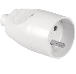 Opal Gniazdo przenośne pojedyncze 2P+Z białe