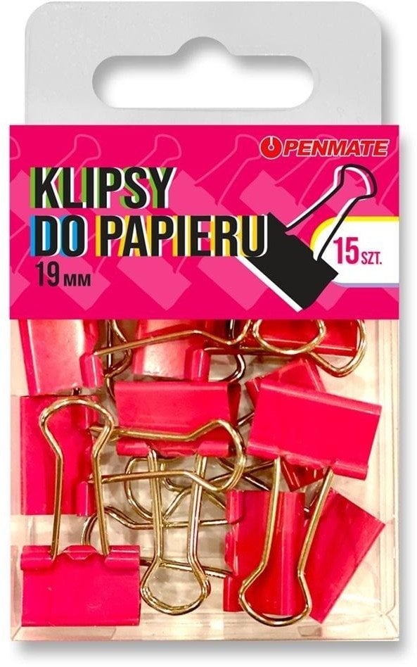 Klipsy do papieru 19mm różowe