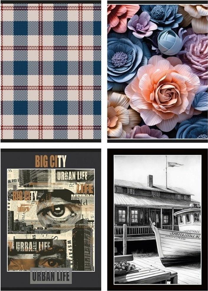 Zeszyt A5/80K kratka mix (4szt)