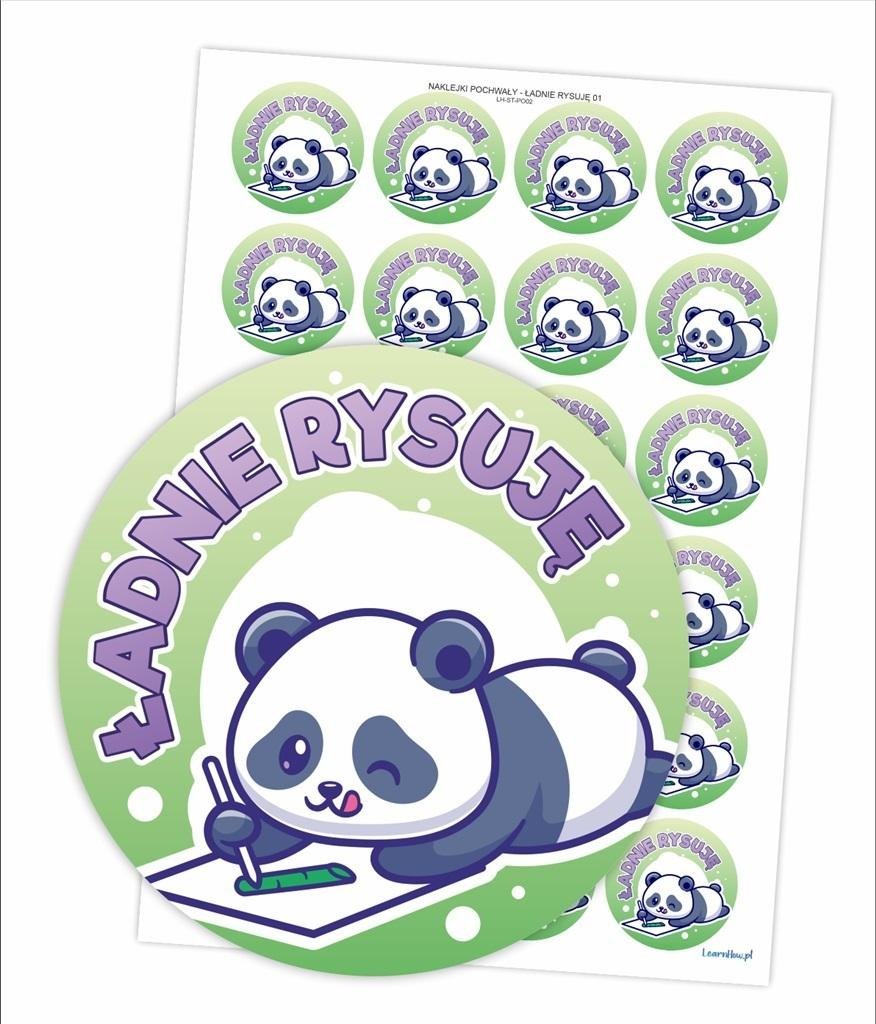 LearnHow Naklejki pochwały - Ładnie rysuje 24szt