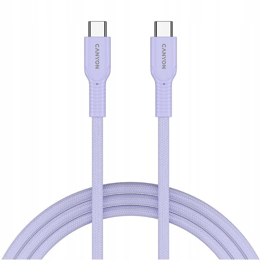 Kabel USB Canyon USB-C - USB-C 1 m Fioletowy (CND-CCAP60AB10PU)