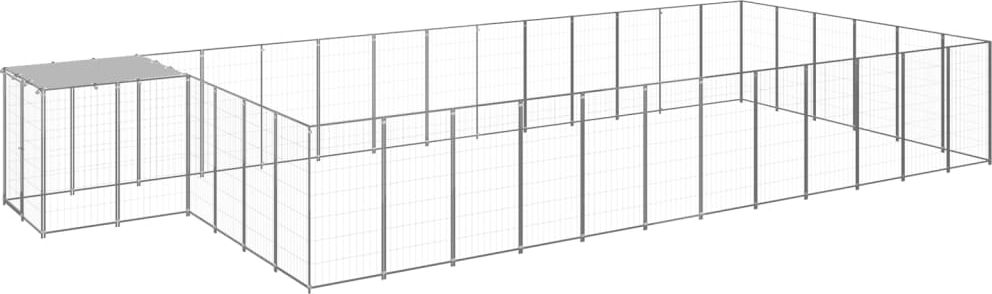 vidaXL vidaXL Kojec dla psa, srebrny, 22,99 m, stalowy