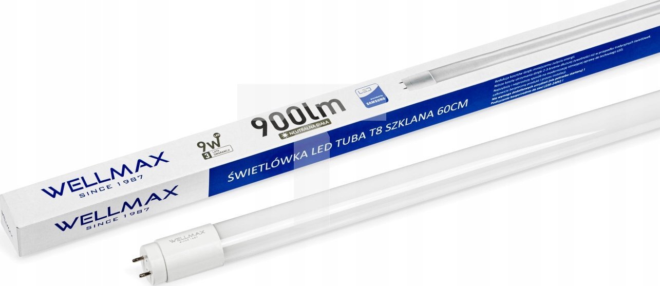 Świetlówka Wellmax Świetlówka LED 9W G13 900 lm 60cm Szklana T8 SAMSUNG / GOL1T060N09