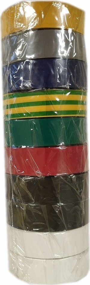Tracon Electric Taśma izolacyjna 20mx18mm - zestaw 10 szt