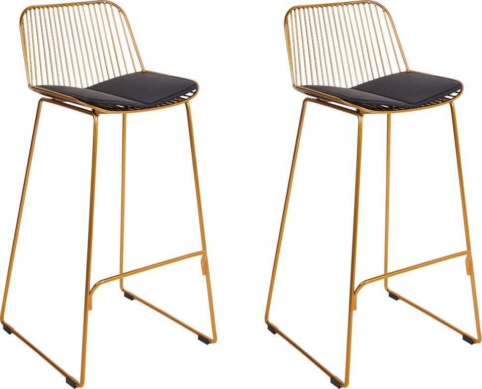 Beliani Zestaw 2 krzeseł barowych złoty PENSACOLA