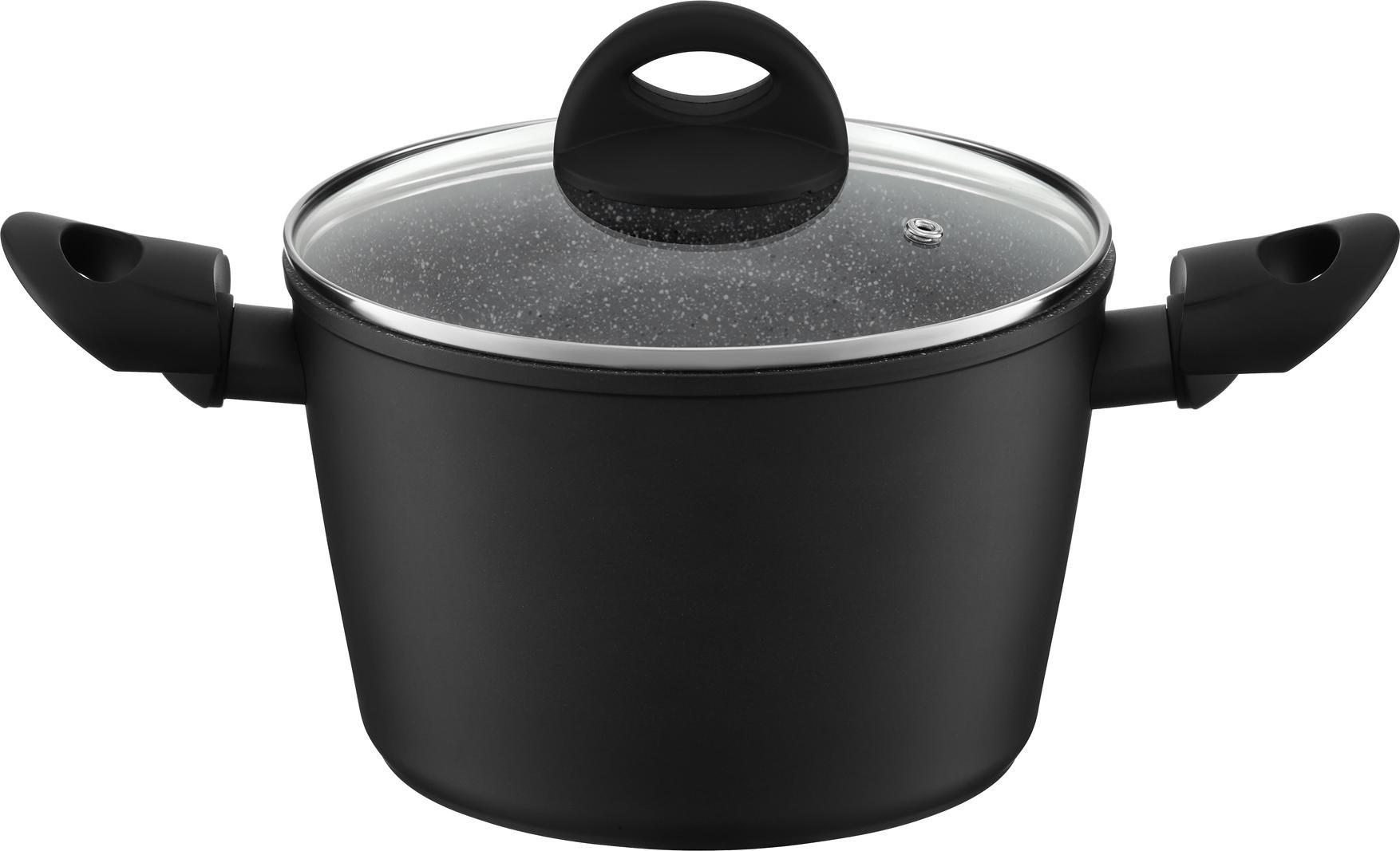 Ambition Garnek wysoki z pokrywką Granite 20 cm AMBITION
