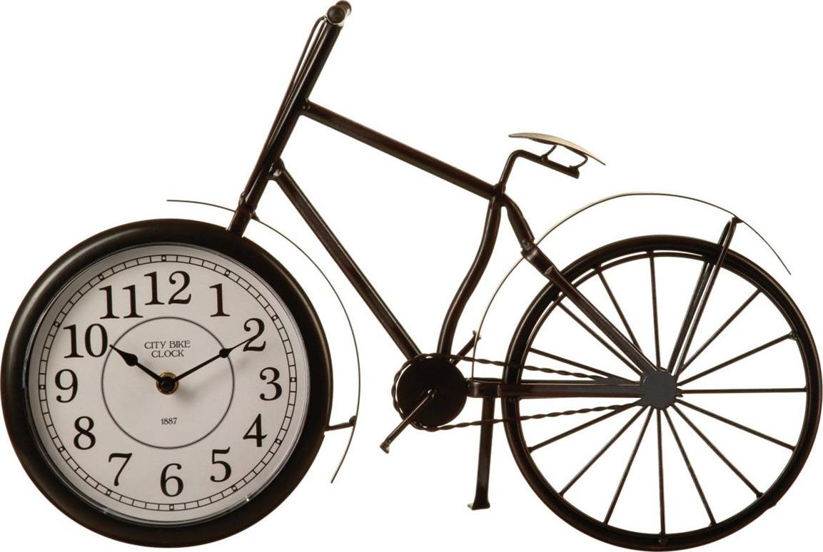 Atmosphera Czarny zegar stołowy vintage w kształcie roweru