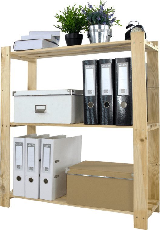 Wamar-Sosenka Regał na książki drewniany B26R 90x80x28 3 półki Naturalny