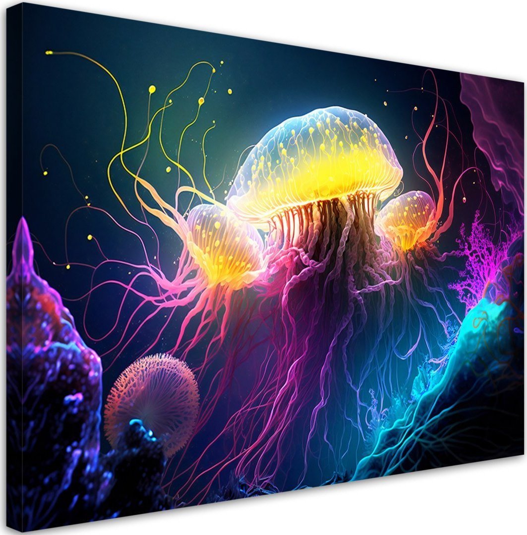 Feeby Obraz na płótnie, Meduza pod wodą - 100x70