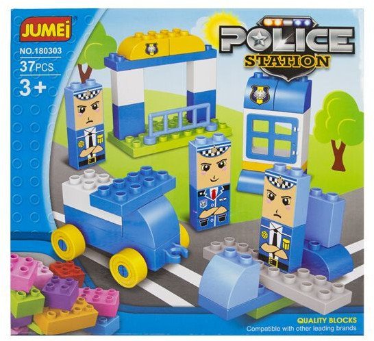 Klocki Jumei 3+ KOMISARIAT POLICJA 37 elementów, 28x26cm