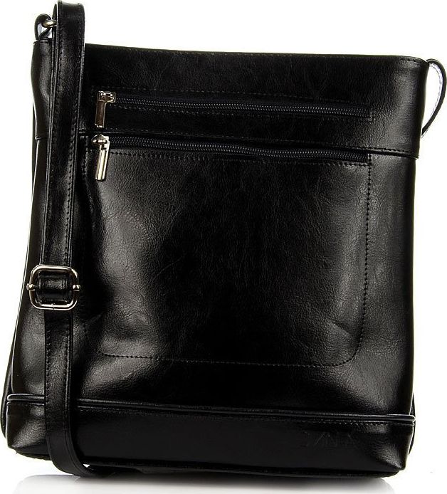 DAN-A Torebka skórzana damska elegancka listonoszka DAN-A T279 czarna