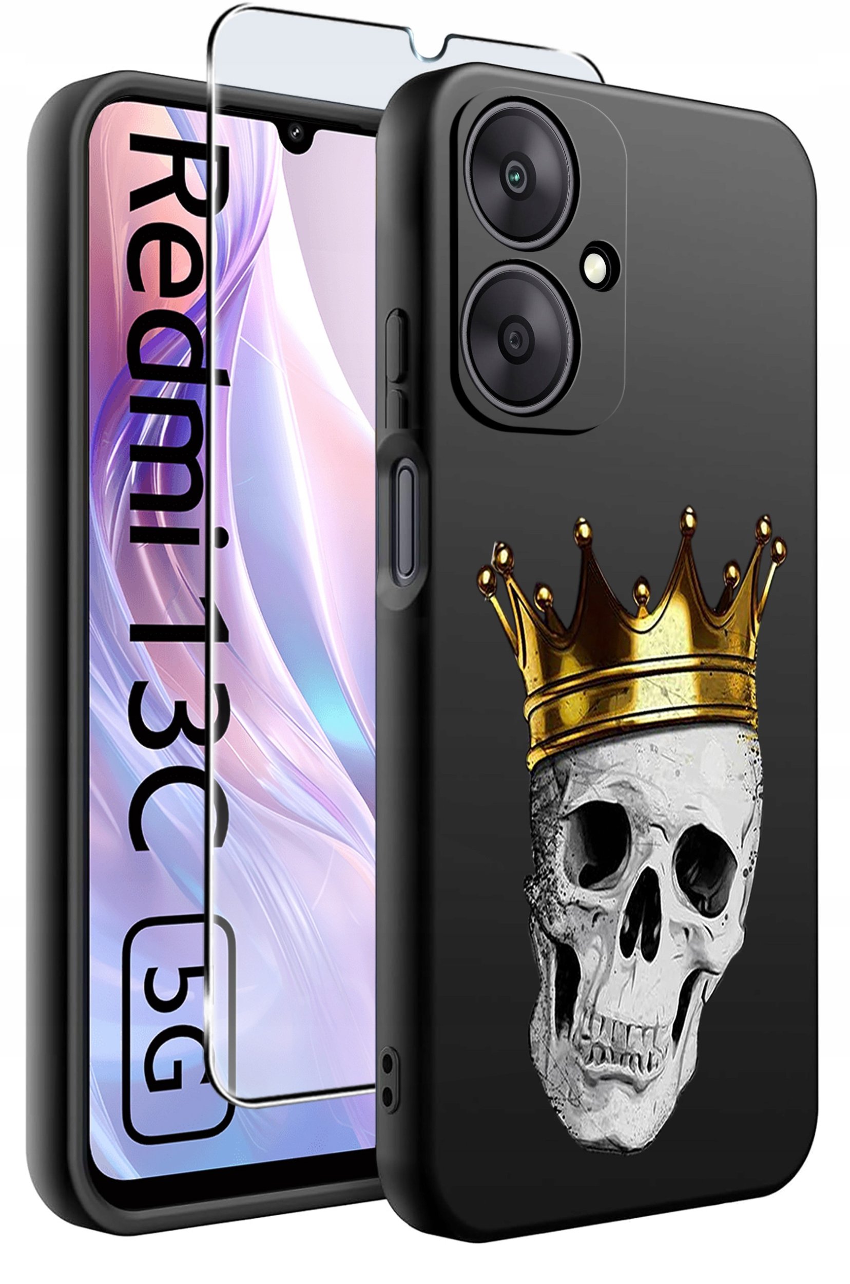 ETUI do Xiaomi Redmi 13C 5G WZORY |SILIKONOWE MATT CASE +SZKŁO HARTOWANE 9H