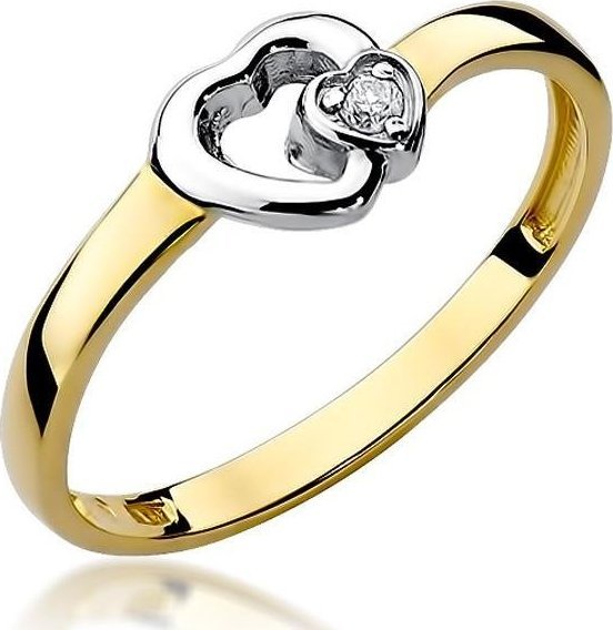 Best Diamonds złoty pierścionek z brylantem 0.02ct 17