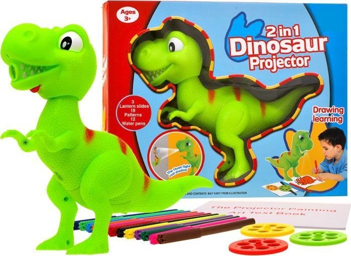 Jokomisiada Dinozaur T-rex Rzutnik projektor + pisaki TA0048