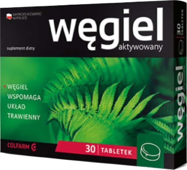 Colfarm COLFARM_Węgiel Aktywowany wspomaga układ trawinenny suplement diety 30 tabletek