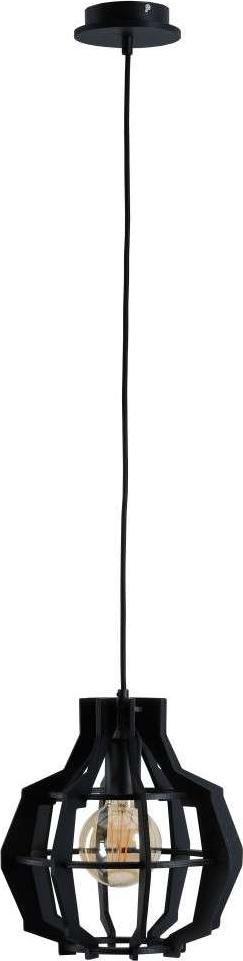 Lampa wisząca KET LAMPA wisząca KET633 skandynawska OPRAWA ekologiczny ZWIS drewniany czarny