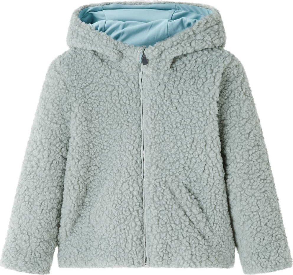 vidaXL Kurtka dziecięca ze sztucznego futerka, z kapturem, miętowa, 92