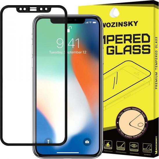 Wozinsky Wozinsky super wytrzymałe szkło hartowane Full Glue na cały ekran z ramką Case Friendly iPhone 12 Pro / iPhone 12 czarny uniwersalny