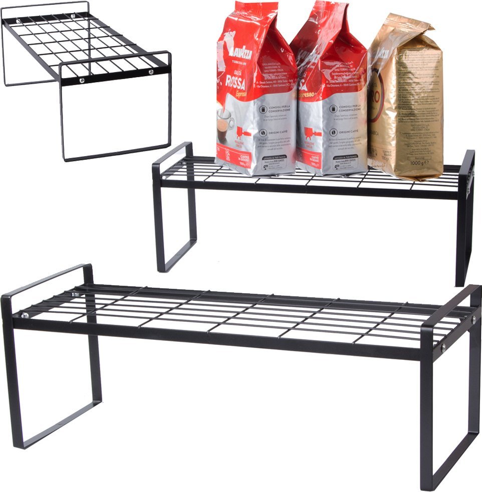 Verk Group Półka metalowa jednopoziomowa organizer kuchenny stojak loft na blat kuchni Półka metalowa jednopoziomowa organizer kuchenny stojak loft na