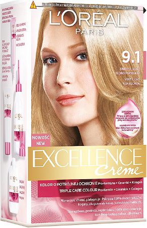 L’Oreal Paris Excellence Creme Krem koloryzujący 9.1 bardzo jasny blond popielaty