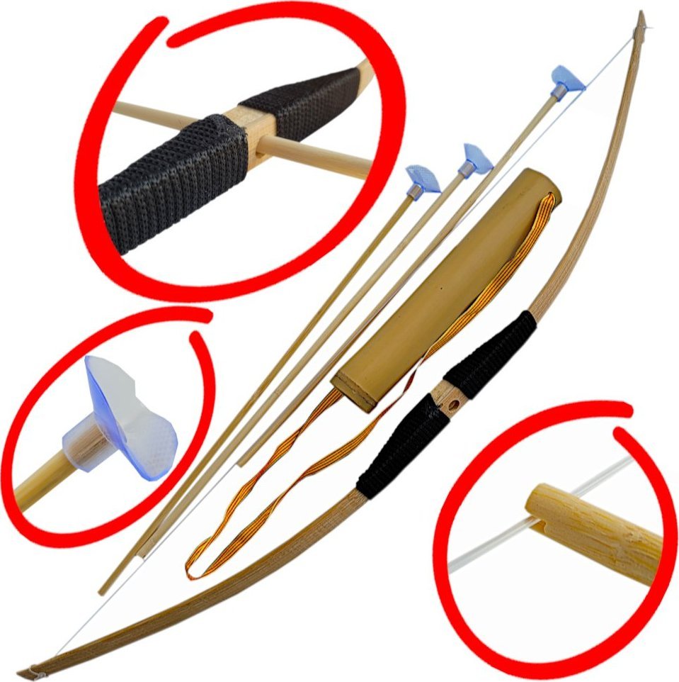 tomdorix ŁUK Drewniany Klasyczny 70 cm + Kołczan+ 3 Strzały